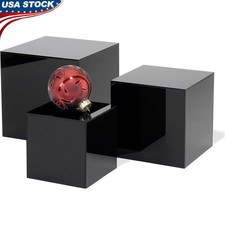 Acrylic Stackable Riser Cubes Displaying Jewelry Cosmetics Figures Organizers US