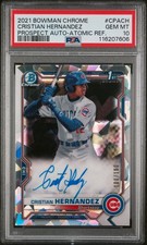 2021 Bowman Chrome Cristian Hernandez Atomic Refractor Auto /100 PSA 10