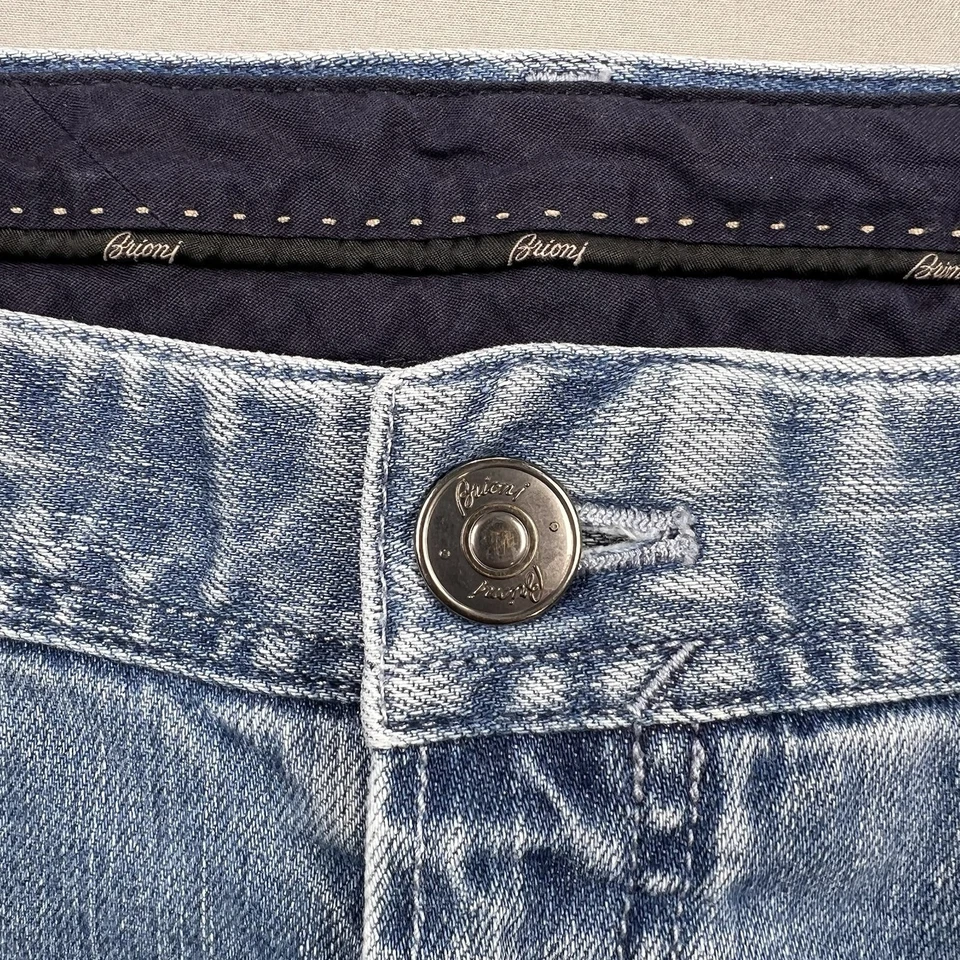 Brioni Meribel Regular Fit Jeans Men's Size 36x33.5 Light Wash Made In Italy - Image 3 of 4