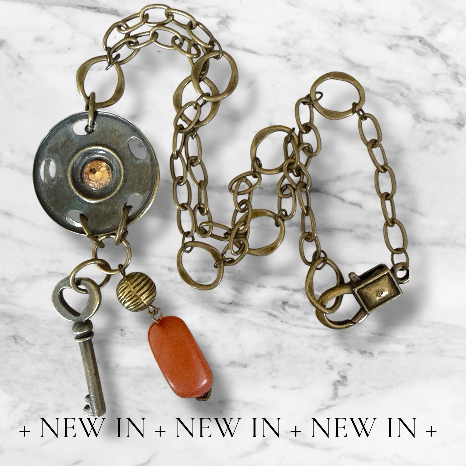 Rustic Industrial Steampunk Statement Piece Neckl… - image 1