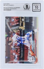 Jack Flaherty Cardinals Signed 2018 Topps #93 BAS 10 Rookie Card w/Debut Insc. rookie card picture