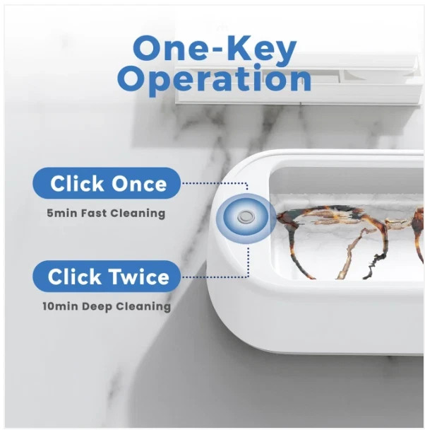 Ultrasonic Jewelry Cleaner 48 kHz – Portable Ring & Gemstone Cleaning Machine