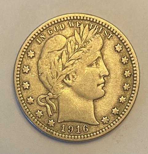 1916-d barber quarter Xf nice for a high end collection