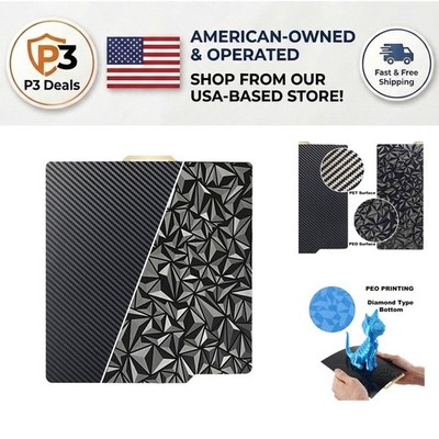 Flexible Spring Steel Build Plate 257mm for Bambu X1/P1S/P2S - Diamond Pattern