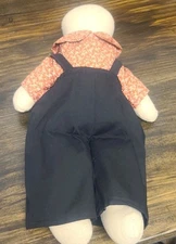 Vintage Handmade Cloth Doll With Overalls