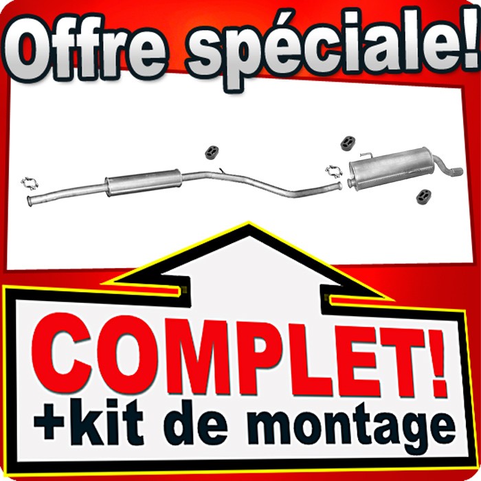 Silencieux echappement PEUGEOT 206 1.6 des 2005 avec embout chrome design