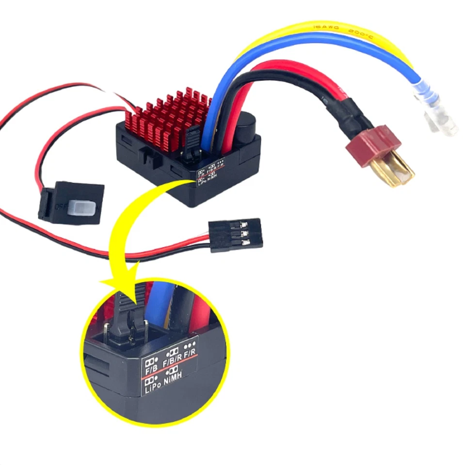 9IMOD 60A ESC Fahrregler Speed Controller RC Car 1/10 Brushed Motor - Bild 2 von 4
