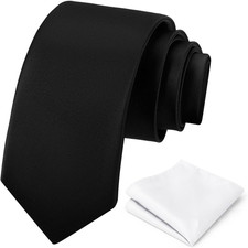Men's Tie Set Solid Pure Color 3.15" 8CM Classic Formal Plain Necktie and Pock