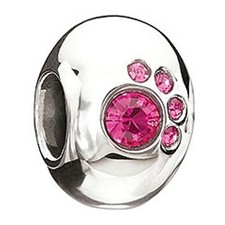 New Chamilia CRYSTAL PAW ~Fuchsia~ Swarovski & Sterling 925 Bead 2025-0783 $50
