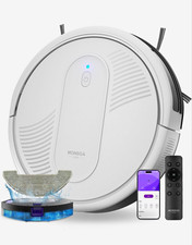 MONSGA Staubsaugerroboter mit Wischfunktion, App, Fernbedienung, Wischpad