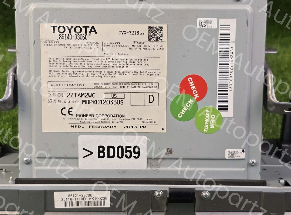 Unidad principal de CD radio HD Lexus ES300H ES350 2016-2018XM 86140-33060 IDENTIFICACIÓN ORIGINAL P10288 Foto 4 de 4