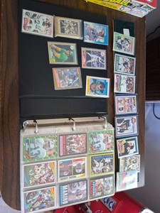 Vintage Football And Baseball  Binder 32 Front And Back Pages Of Hall Of Famers.