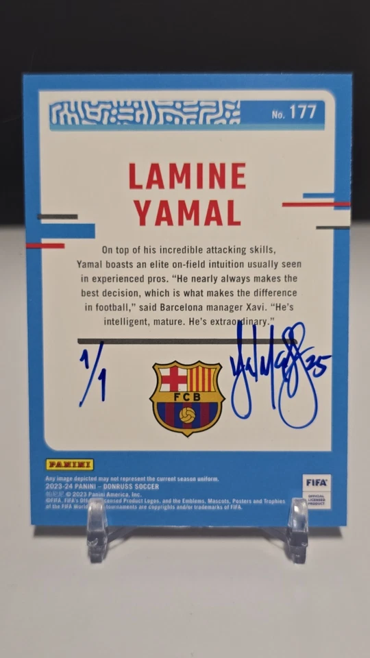 1/1 Ian McKesson художественная карта LAMINE YAMAL 2023 DONRUSS рейтинг новичка футбол RC Q0902 - Изображение 2 из 2