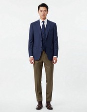 Emporio Armani G Line Solid Blue Two Button Suit Blazer Jacket Size 44 L 277