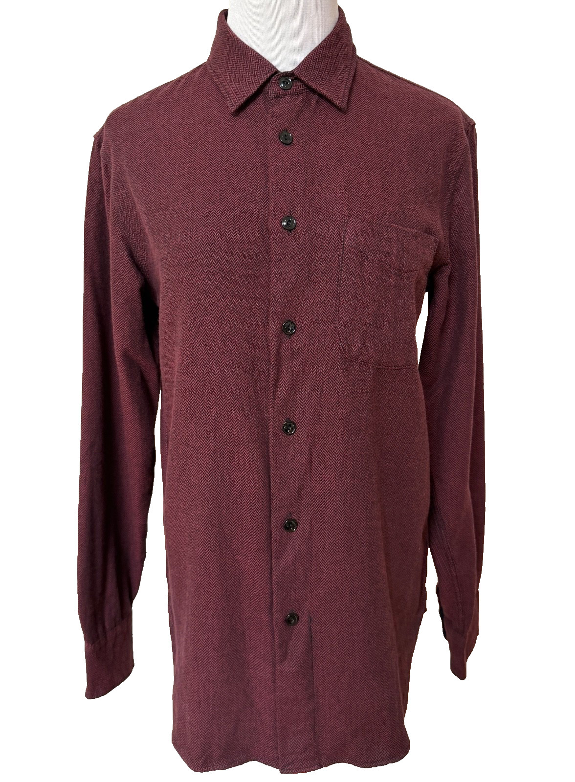 New Rag & Bone Red Black Herringbone Flannel Cotton Button Down Shirt Sz XS $325