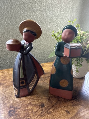 Gom Viet Fine Art Vietnamese Figurines Redware Ceramic Bride & Groom