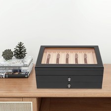 Wood Fountain Pen Display Case 34 Slots Holder Storage Collector Box Organizer