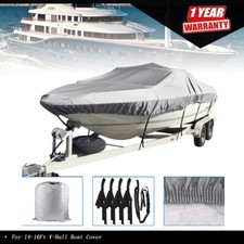 14-16Ft V-Hull Boat Cover Waterproof Dustproo...