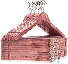 American Red Cedar Hangers 30 Pack, Smooth Finish Wood Coat Hangers for Suit