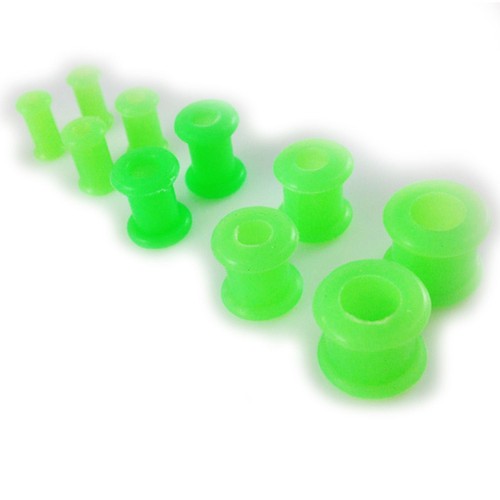 Ear Taper Kit Stretcher White Green Glow Plugs Silicone Tunnels Gauge Gear Balm - Bild 4 von 4
