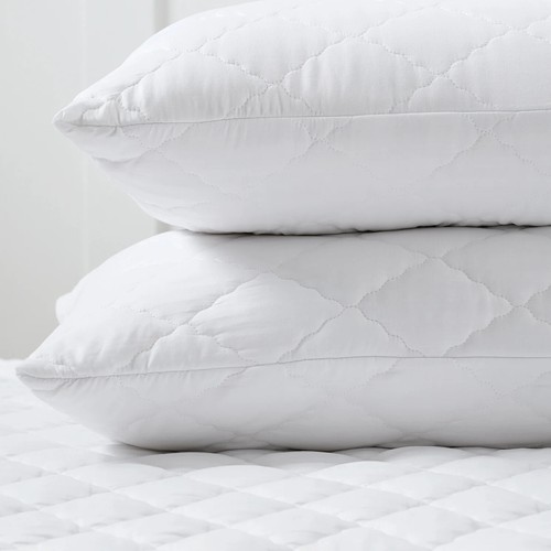 Pack 2 4 Pair Zipped Pillow Cover Protector Anti Bug Case Quilted Poly Cotton UK - Picture 5 of 27