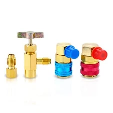 R134A Can Tap Valve Kit AC R134A Adapters Quick Couplers for R12 R22 Manifold...