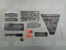 1984 84' ATC 200x 10pc frame decals kit stickers graphics Trike warning labels