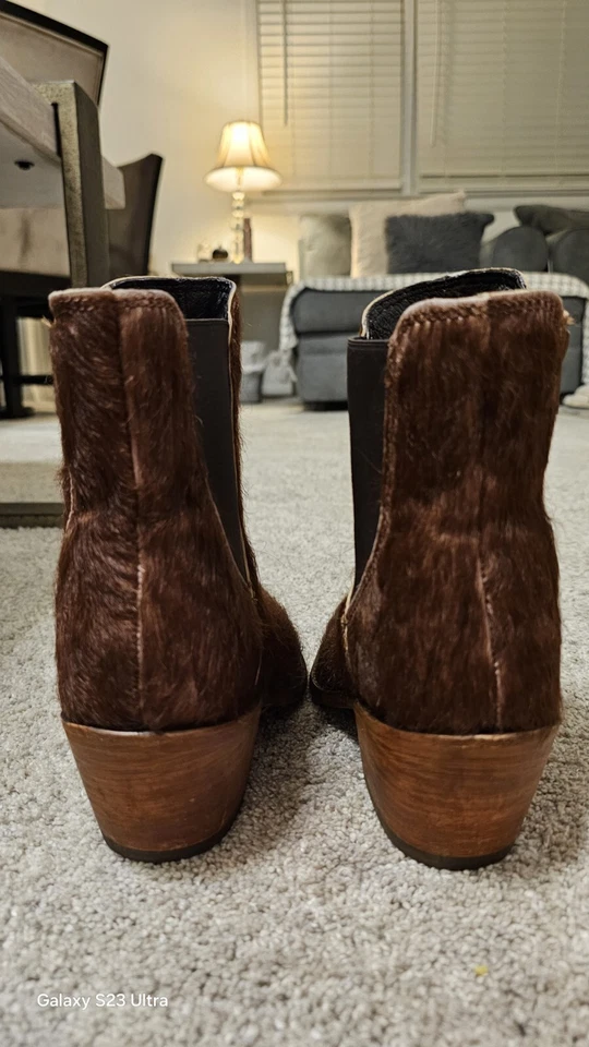 Botines hechos a mano Granizo Café Liberty negros de cuero de vaca genuino eje de 8" talla 9,5 Foto 3 de 4