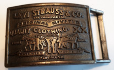 Belt buckle Levi Strauss  co. clothing Made in USA 3"