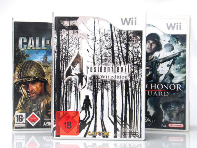 CALL OF DUTY + RESIDENT EVIL 4 + MEDAL OF HONOR VANGUARD (USK 18) Nintendo Wii
