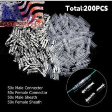 200PCS Car Electrical Wire Female Male Connector Set 4.0mm Bullet Terminal USA