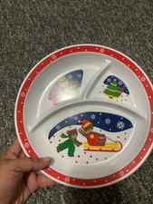 Vintage Children's Divided Christmas Plate Toddler Plate 1990's