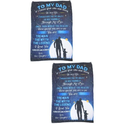  2 PCS Father's Day Blankets Winter Blankets Throwing Fleece Blankets Cartoon Gift - Picture 1 of 12