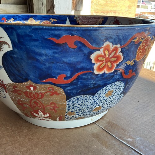 Gran cuenco central grande antiguo Imari japonés chino de gran tamaño del siglo XIX de 14,5" - Imagen 13 de 22