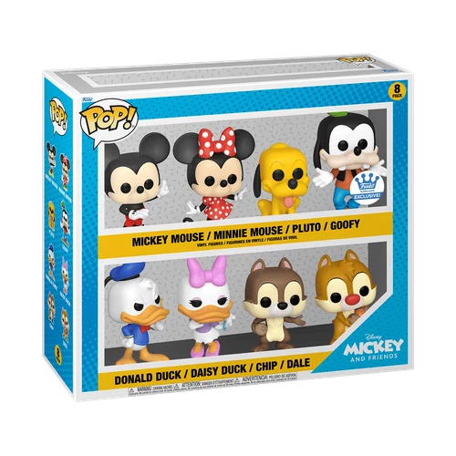 Funko Pop! Disney Mickey Minnie Pluto Goofy Donald Daisy Chip Dale 8 PK EXC