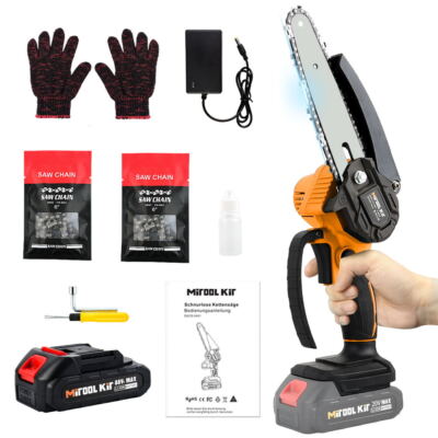 2 Battery Mini Electric Chain Saws Cordless Handheld Portable Small Chainsaw