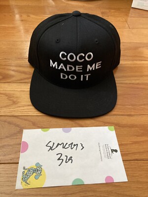 New COCO MADE ME DO IT Baseball Cap Hat Snapback Embroidered Logo Black