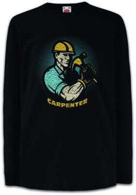 Carpenter Kids Long Sleeve T-Shirt Joiner Carpentry Woodwork Cabinet Maker
