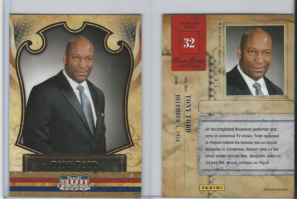 2011 Panini Americana #32 TONY TODD Actor 24, Candyman card in Toploader