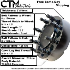 Pair Of 20mm Wheel Spacers (5x108 Bolt Pattern, 65.1mm Center Bore) For Volvo S60, S80, V70 - Includes Longer Bolts