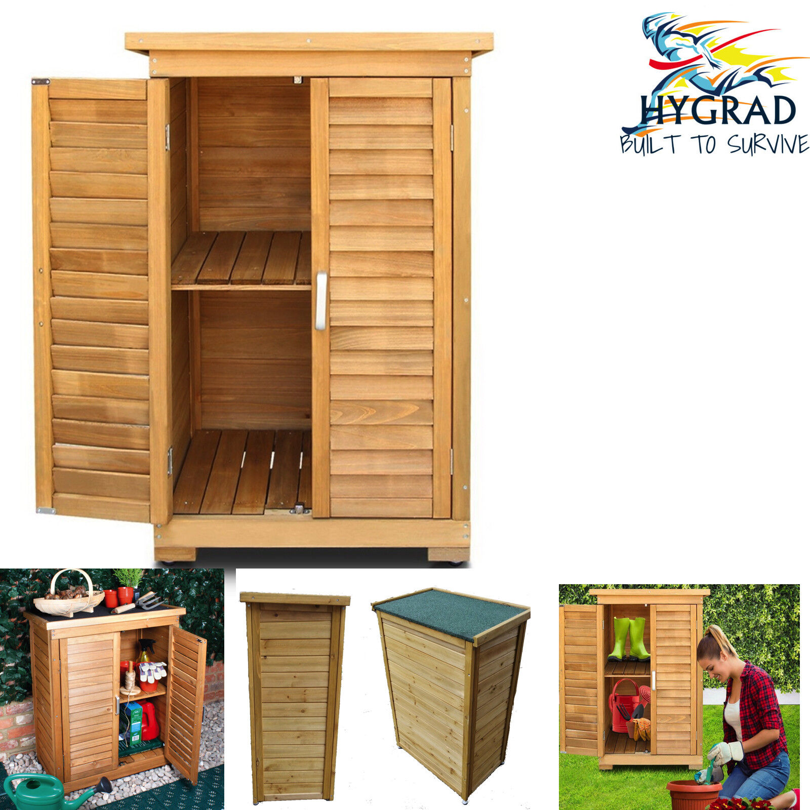 Wooden Garden Shed Outdoor Store Cupboard Tool Storage Lawn Mower Wood