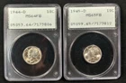 1944-D MS64 FB and 1945-D MS65 FB - early PCGS rattlers great eye appeal/luster