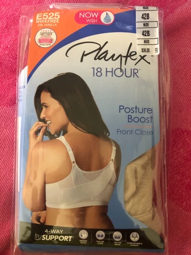 Playtex 18 Hour Wirefree Bra Posture Boost PowerSupport Side Back Smoothing E525
