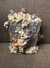 Mice Playing Music Box Vintage Popcorn Theme 6" Tall Works Great