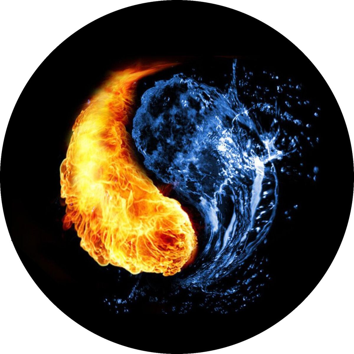 Yin Yang (Fire and Water) Spare Tire Cover ANY Size, ANY Vehicle