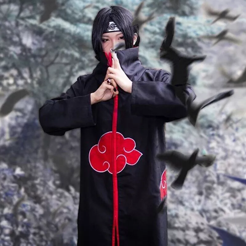 Animer Cosplay Costume Akatsuki itachi Cloak Quality Anime Convention  OBOA^y^