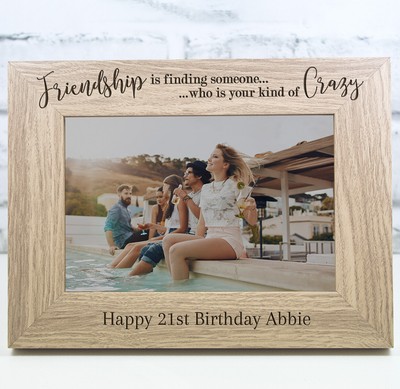 Personalisierter Bilderrahmen Holz mit Gravur Geburtstag Geschenk 18. 21. 30. 40.