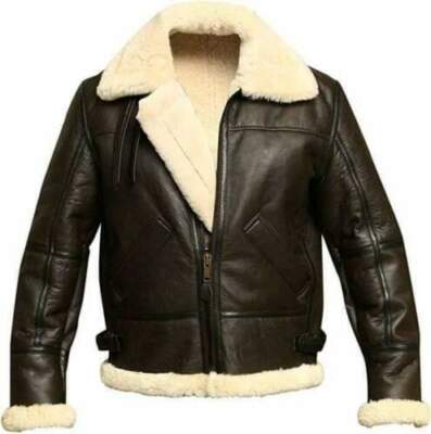 Men's RAF Aviator Flight Real Leather Jacket Bomber B3 Pilot Flying All Sizes