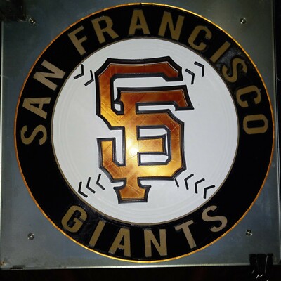 12-Inch SF Giants MLB 3D LOGO MAN CAVE WALL 3D PRINTED PLASTIC COPPER SILK LOGO