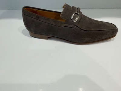 Corthay Cannes Grey/Brown suede loafer Shoes silver finis double C logo Size 8.5 Corthay Suede loafer Cannes silver finish double C logo Grey  main image 2